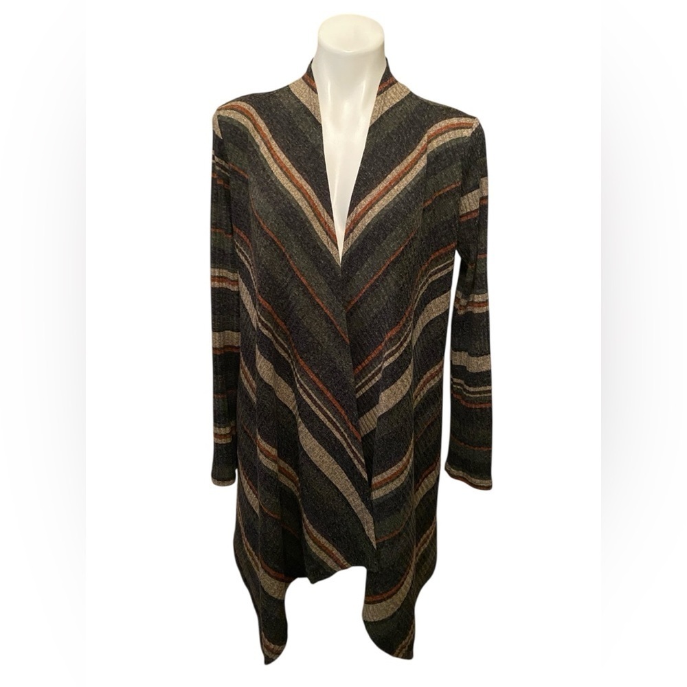 Striped Multicolor Women's Open Boho Sweater Size Medium